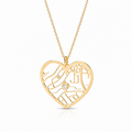 Hollow Map Necklace — Heart / 18K Gold Plated Base Sterling Silver
