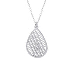 Hollow Map Necklace — Small Drop / Sterling Silver