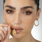 Hollow Map Necklace — Small Drop / 18K Gold Plated Base Stainless Steel